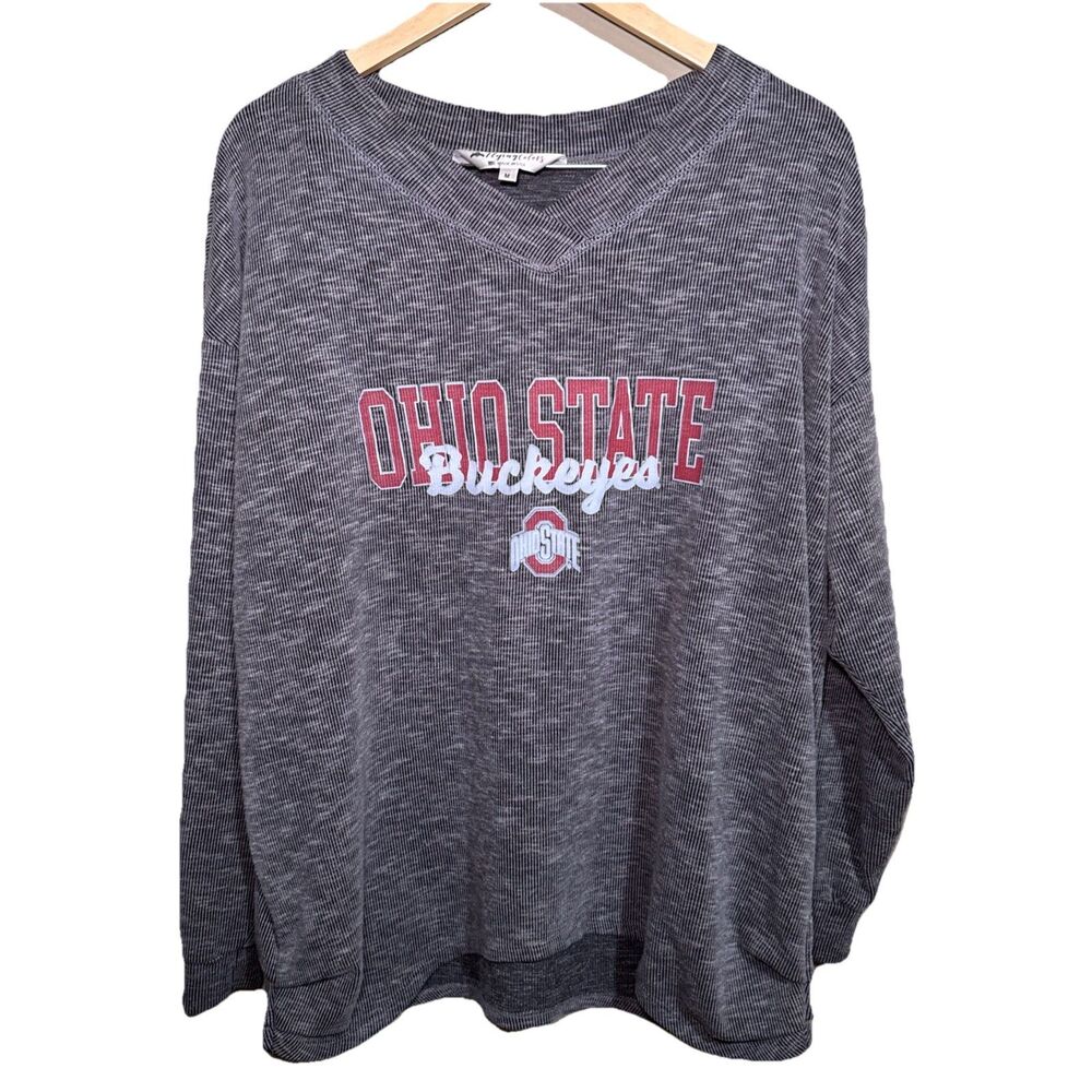 Women’sFlying Colors Ohio State Buckeyes Black V-Neck Long Sleeve Women's Size M